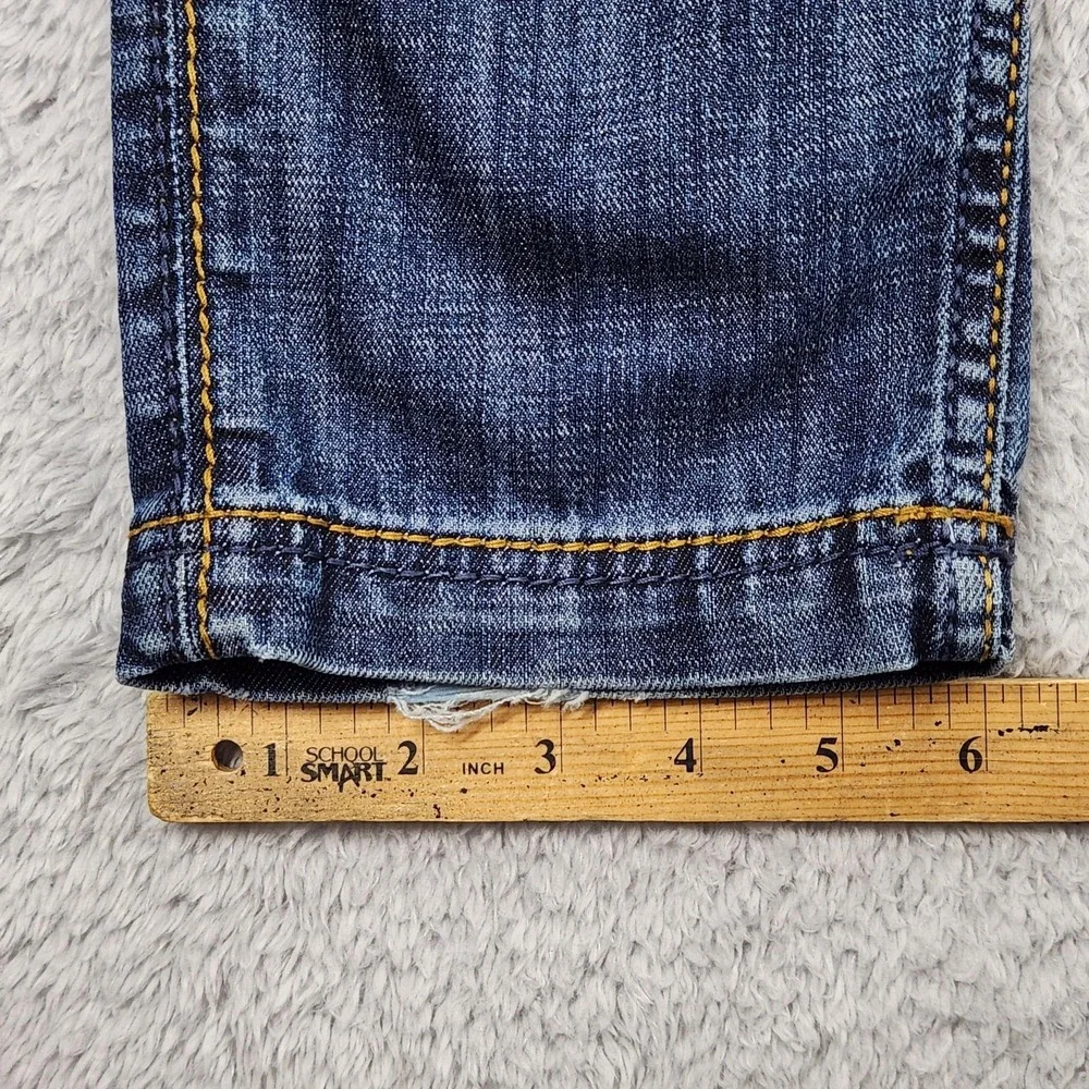 Antik Denim Jeans Womens 29 Medium Wash Low Rise Skinny Stretch Blue Embroidered